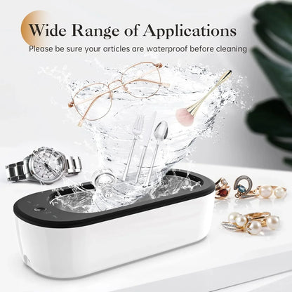 Jewelry Cleaner, Professional Ultrasonic Cleaning Machine for All Jewelry-SUS 304 Tank, 45kHz Portable Household Cleaner for Gold, Silver, Eyeglasses, Watches, Rings, Necklaces, Dentures