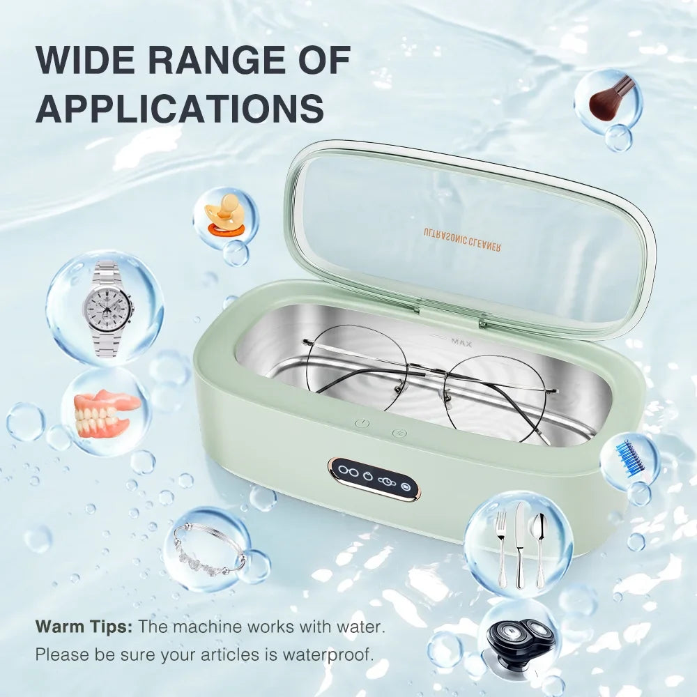 Ultrasonic Jewelry Cleaner, 300ml Jewelry Cleaning Machine, 45khz Stainless Steel Jewelry Cleaner with 4 Cleaning Modes for Jewelry Eyeglasses Watches Rings Earrings Necklaces Coins