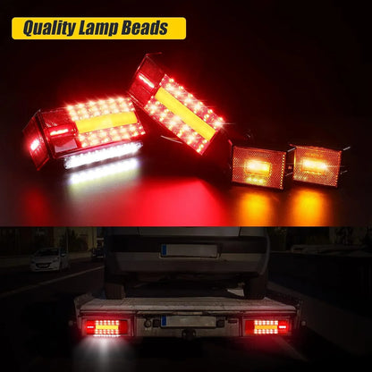 EXERAUO Boat Trailer Lights Led Submersible Kit, Super Bright Trailer Lights, Stop Turn License Light, DOT Approval fit For 12V Trailer Boat Truck RV Snowmobile