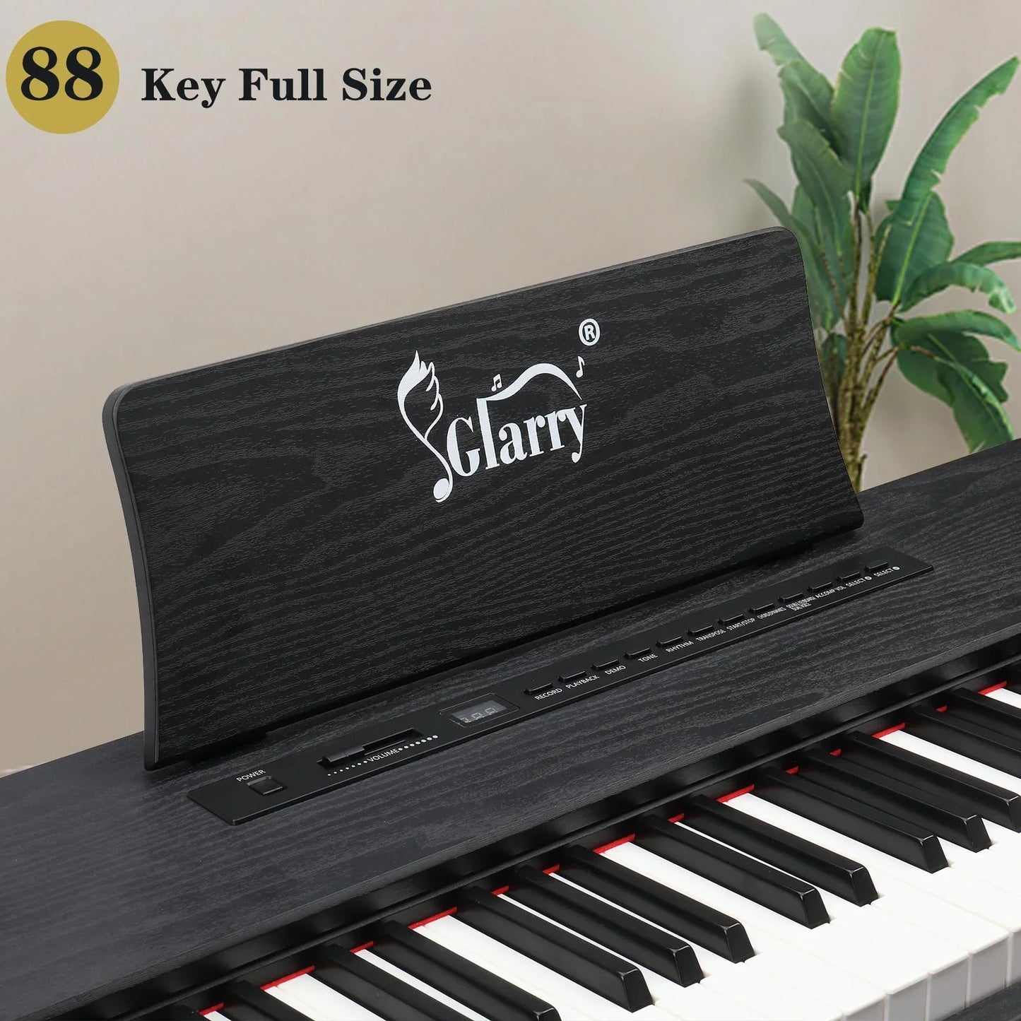 Glarry 88 Keys Full Weighted Keyboards Digital Piano with Furniture Stand, Black