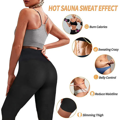 Vaslanda Thermo Sweat Sauna Pants for Women Weight Loss Neoprene Hight Waisted Leggings Workout Waist Trainer Shaper Thighs