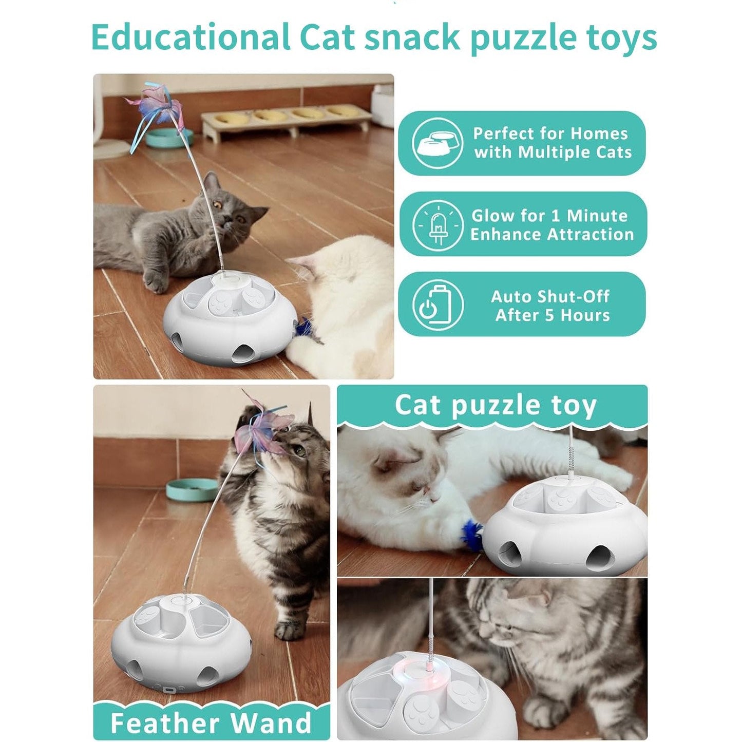 Cat Toys 1200mAh Interactive Cat Toy Indoor White Blue Color kitten Toys, Cat Toys for Indoor Cats