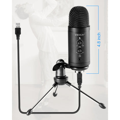 1PCS USB Condenser Podcast PC Microphone: Vocal Recording Streaming Mic Studio Professional Zero Latency Monitoring Kit for Singing Skype Gaming Voice YouTube with Tripod Stand