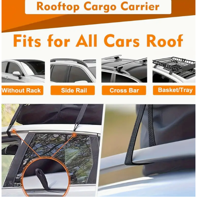 Car Rooftop Cargo Carrier Bag, Soft Roof Top Luggage Bag for All Vechicles with Waterproof Zip