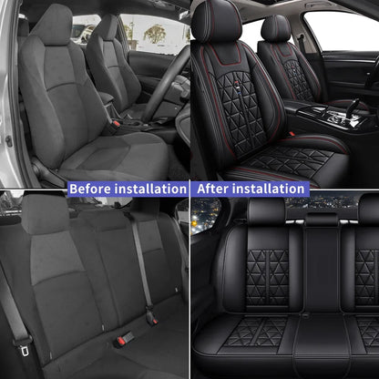 AOMSAZTO Fit Jeep Renegade 2015-2021 PU Leather Car seat Cover 15-seat Full Set&nbsp;Compatible Airbag Fit For Split Back Seat Headrest