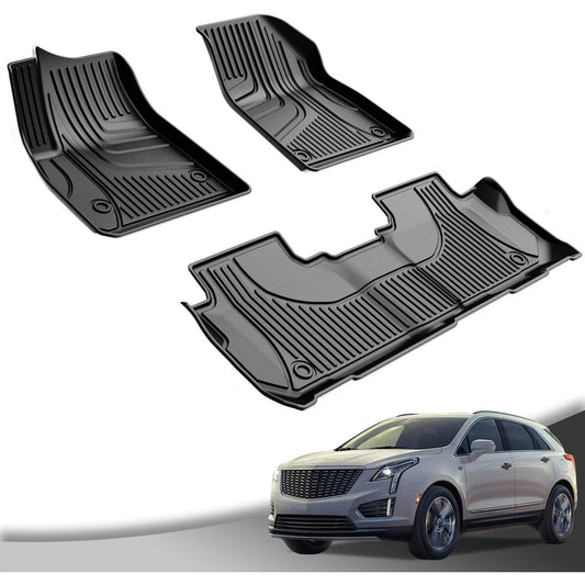 AOMSAZTO Car Floor Mats for Cadillac XT6 2020-2024 All Weather TPE Rubber Floor Liners Carpets