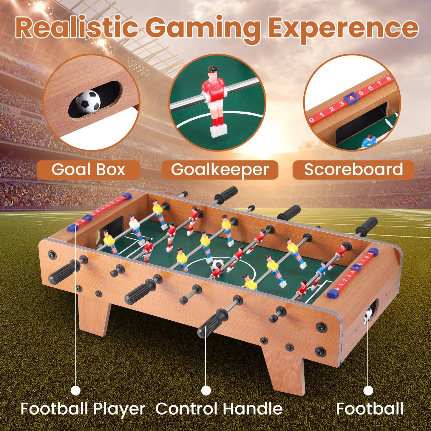 AMTPM Foosball Table Competition Game Soccer Arcade Sized Football Sports Indoor U36