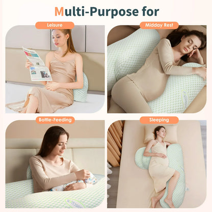 AMTPM Pregnancy Pillow with Ergonomic Design for Relieving Your Pains and Improving Sleeping Quality, Pregnant Women Must Haves with Removable Cover