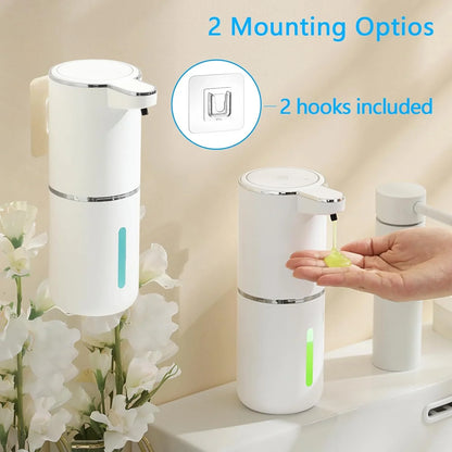 BN-LINK Automatic Foam Soap Dispenser, 380ML USB Rechargeable Touchless Dispenser Electric Wall Mounted 4 levels Adjustable Foam Soap Dispenser Pump for Bathroom Kitchen Dish Soap