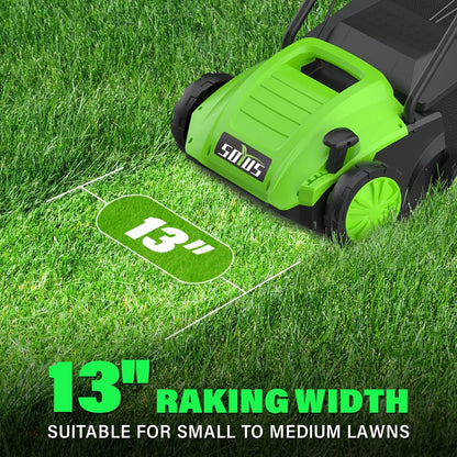 SOYUS 13-Inch Electric Corded Lawn Mower, 2-in-1 Walk-Behind Lawnmower with 30L Collection Bag, 12 AMP