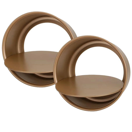 HELONG 2 Pack 8-Inch Round Cake Pan with Removable Bottom Gold