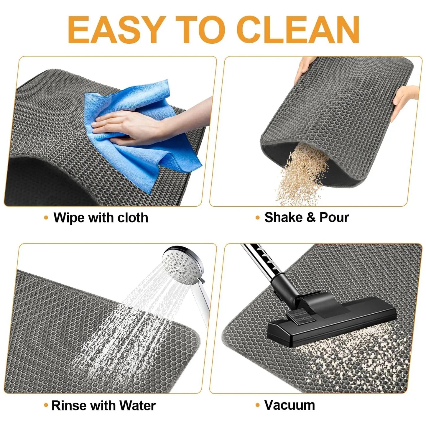 BN-LINK 17" x 23" Cat Litter Mat Trapping Match, Honeycomb Double Layer Design, Urine-Proof and Water Proof, Scatter Control, Easier to Clean & Washable(Gray) (5.0) 5 stars out of 1 review