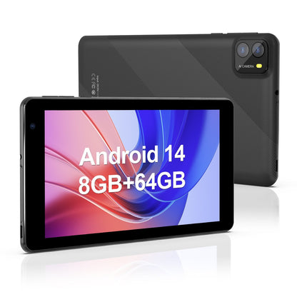 Tablets 7 inch Android 14 Tablet 2024 Newest, 8GB+64GB 1TB Expand,Octa-Core Processor, 5G Wi-Fi 6, 2MP+8MP Dual Camera, 1024 * 600 IPS HD Screen,Bluetooth,3500mAh BatteryTablet PC,Black