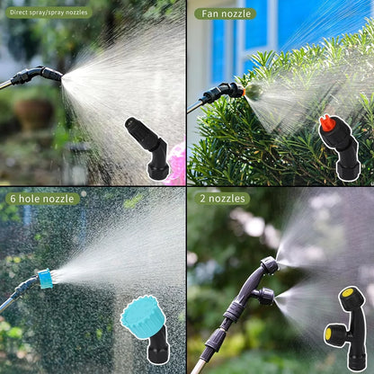 Upgrade Powerful Electric Garden Sprayer with 4 Mist Nozzles, 1.35 Gal Lawn Battery Powered Sprayer with USB Rechargeable Handle and Telescopic Wand, with Shoulder Strap for Gardening Green