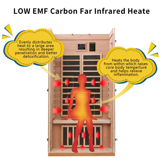 Jingliving Home Sauna Room 2 Person Okoume & Hemlock Wooden Indoor Sauna