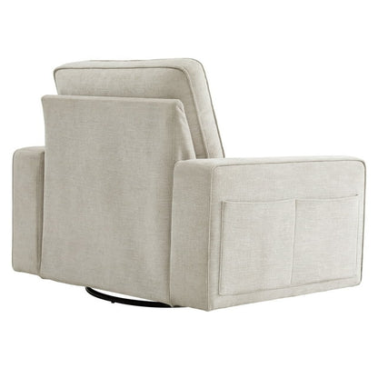 BEDHOURS Swivel Accent Chair for Living Room and Bedroom Modern Fabric Armchair (Beige)