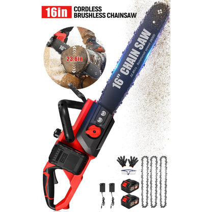 RELOIVE 42V 16" Brushless Cordless Chainsaw Great For Tree Felling, Limbing, Pruning, and Firewood U56