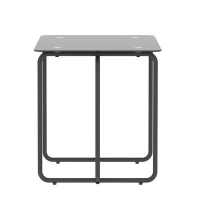 Modern Tempered Glass Coffee Table End Table Side Table for Living Room,bedroom, Black