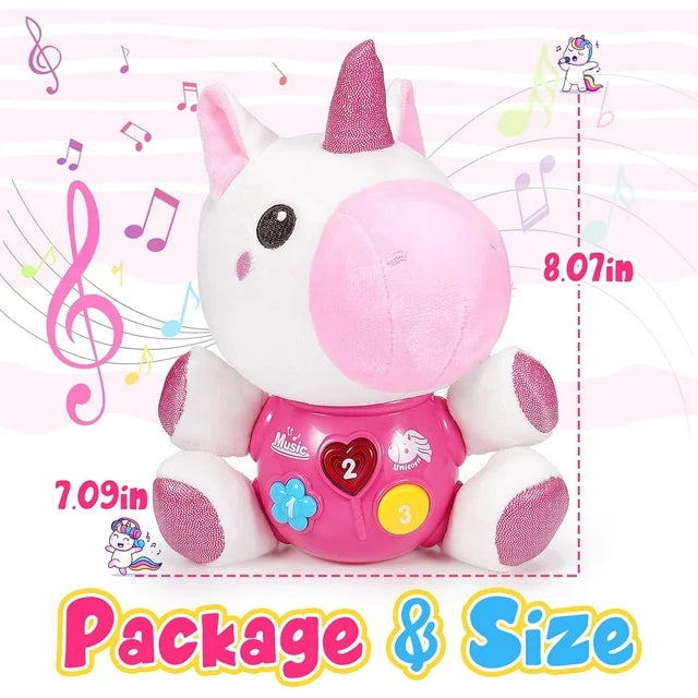 JUGAAD LIFE Baby Musical Toys, Unicorn Musical Plush Toys 3 6 9 12 Months, Infant Light Up Toys for Boys Girls Toddlers, Birthday Christmas Gifts for Baby