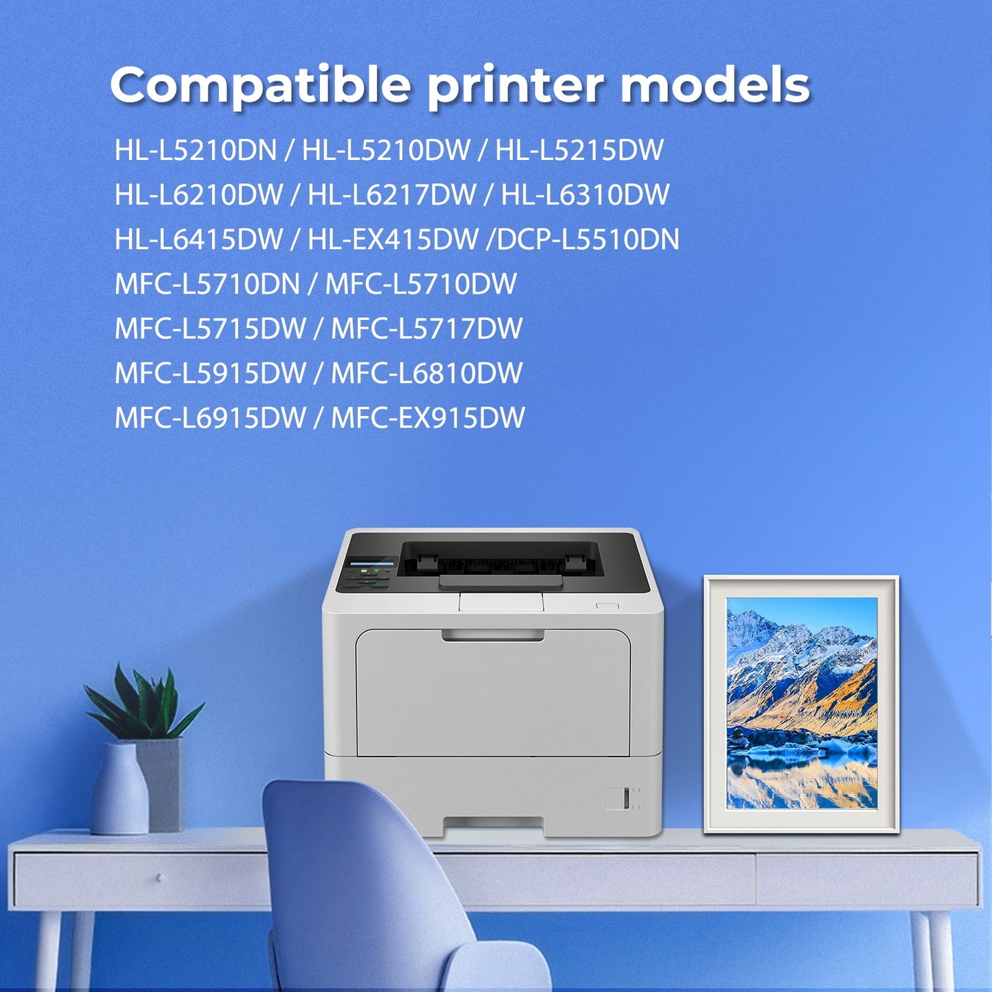 920XL 920 High Yield with Chip Toner Cartridges Compatible for Brother TN920XL Brother HL-L5210DN L6210DW L6217DW L6310DW EX415DW DCP-L5510DN MFC-L5710DN L5715DW L5717DW L5915DW (Black, 2-Pack)