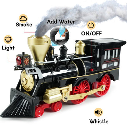 JUGAAD LIFE Train Set for Kids with Adjustable Speed Remote Control Electric Train Toys for Boys Girls RC Train Toys with Smokes, Lights, Sound, Birthday Christmas Gifts for Kids 3 4 5 6 7 Years Old