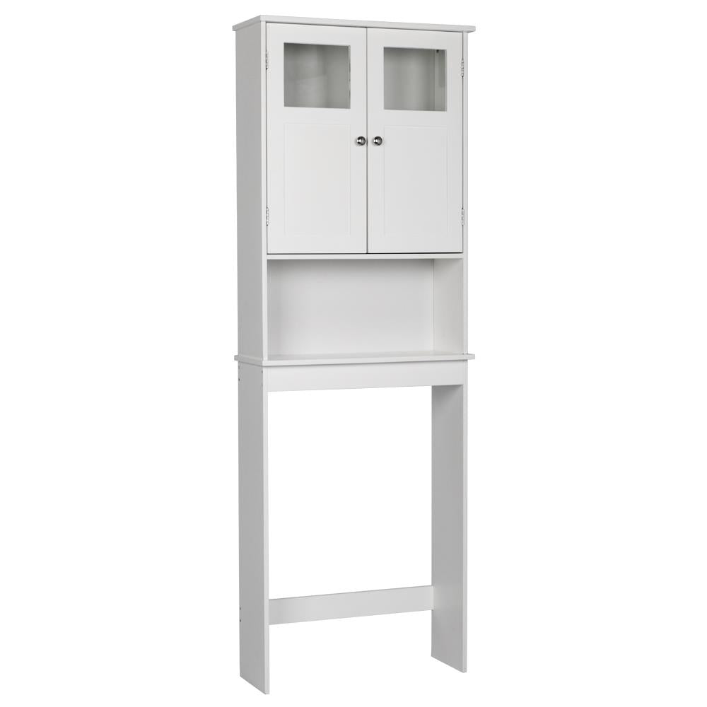 Zimtown 67'' Over the Toilet Bathroom Storage Cabinet, Space saver with 2 Doors and 3 Adjustable Shelf, White