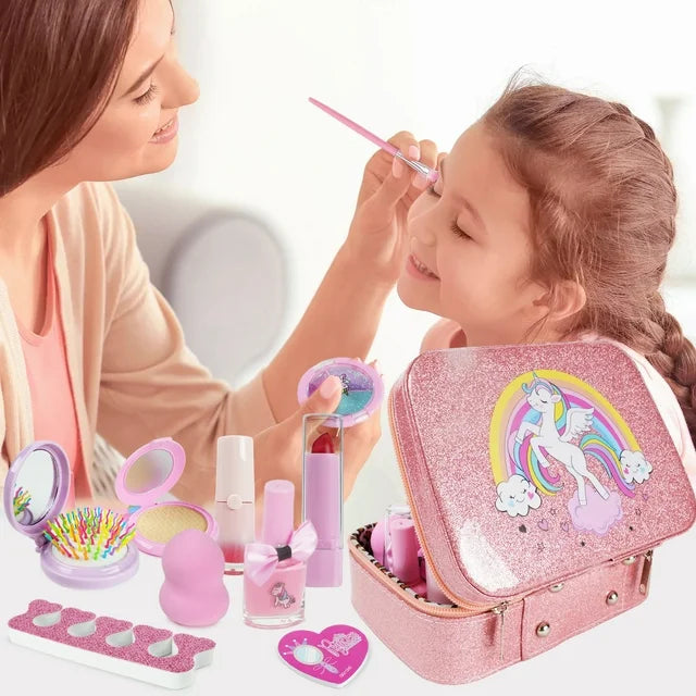 JUGAAD LIFE Kids Makeup Set for Girls, Washable Makeup Toy for Little Girl, Girls Play Makeup Kit, Birthday Gift Toy for Toddler Kid Girls Age 4 5 6 7 8 9 10 Year Old