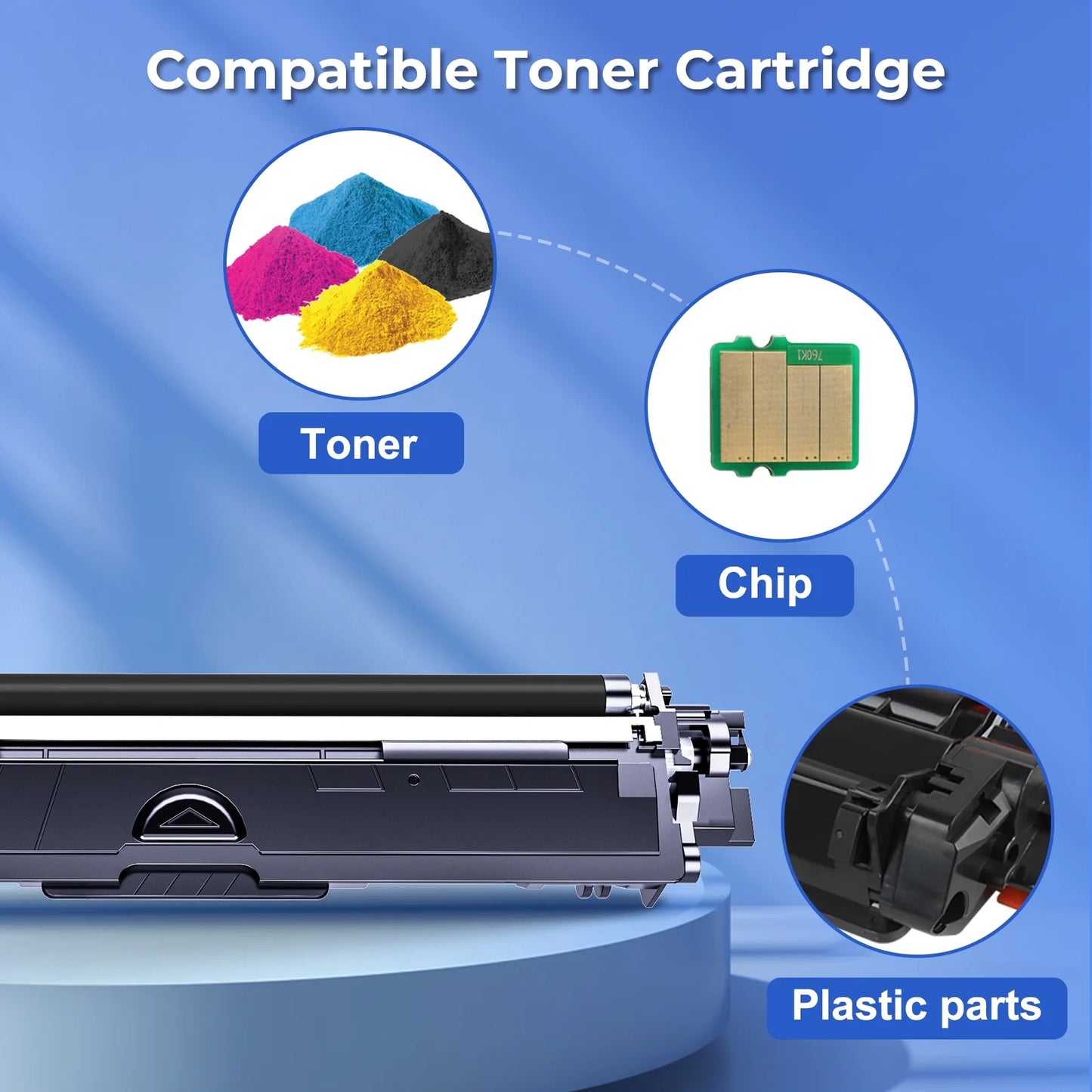 Finepix Ink TN221 TN225 Toner Cartridge Compatible for Brother TN221 TN225 TN-221 TN-225 HL-3150CDW 3152CDW 3170C MFC-9130CW 9140CDN 9330CDW Printer Ink (Black Cyan Yellow Magenta 5-Pack)