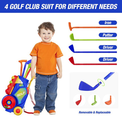 JUGAAD LIFE Kids Golf Toy Set Clubs Toddler Outdoor Toys for Boys Girls Ages 3-6 Years Old Gifts Birthday (Blue)