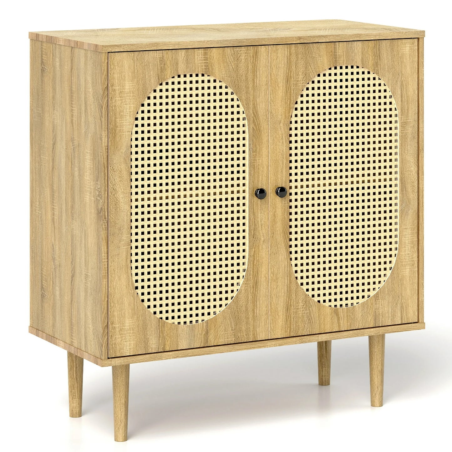 Anrist Sideboard Cabinet Rattan Sideboard and Buffets with Storage for Kitchen Living Dining Room,Oak