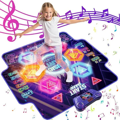 JUGAAD LIFE Dance Mat Toys for 3-10 Year Old Girls, 6-Button Light Up Dance Pad with Music Dance Game Mat Christmas Birthday Gifts for Girls & Boys Ages 3-6 Years Old