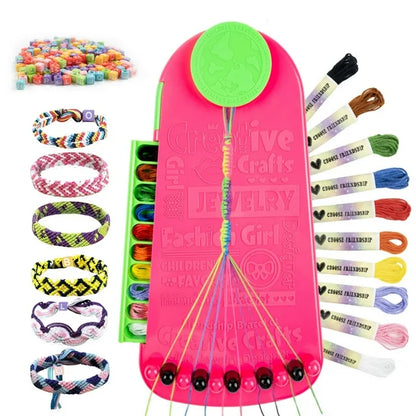 JUGAAD LIFE Friendship Bracelet Making Kit for Girls, DIY Arts and Crafts for Kids Ages 6-12, Making Kit with 20 Pre-Cut Threads and Accessories, Birthday Christmas Gifts