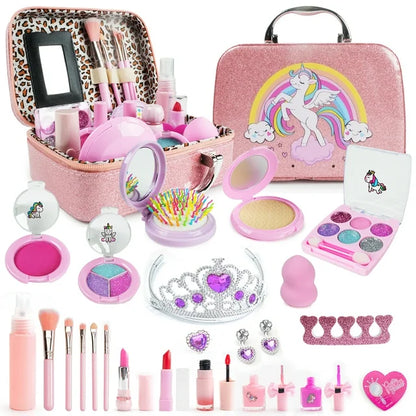 JUGAAD LIFE Kids Makeup Set for Girls, Washable Makeup Toy for Little Girl, Girls Play Makeup Kit, Birthday Gift Toy for Toddler Kid Girls Age 4 5 6 7 8 9 10 Year Old