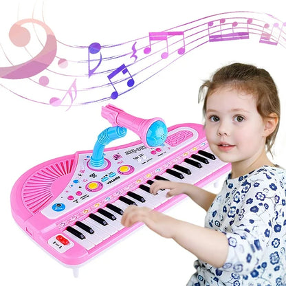 JUGAAD LIFE Piano for Kids 37 Keys Piano Toys for Girl Toddlers with Built-in Microphone & Music Modes Best Birthday Gifts for 1 2 3 4 5 Year Old Girls Educational Keyboard Musical Instrument Toys