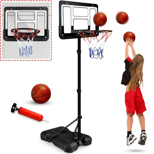 JUGAAD LIFE Kids Basketball Hoop with Stand Adjustable Height 3.5 ft-6.2 ft Indoor & Outdoor Portable Mini Toddler Basketball Goal with Ball Pump for Kids Teenagers