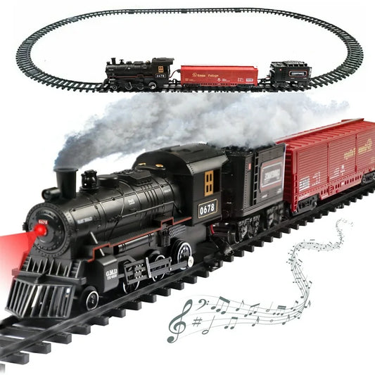 JUGAAD LIFE Train Set for Kids Electric Train Toy for Boys Girls Train Toys with Smokes, Lights & Sound, Christmas Gifts for Kids 3 4 5 6 7 8 Years Old