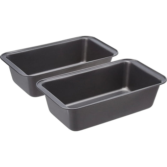 LIMICAR Loaf Pan Set of 2,9x5 Bread Pan,Carbon Steel Bread Loaf Pan For Bread Meatloaf Lasagna Cake,Dishwasher Safe,Black