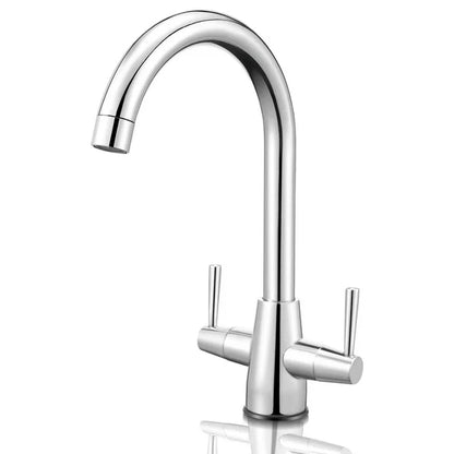 RELOIVE Kitchen Faucet, Stainless Steel Kitchen Faucet with Pull Down Sprayer Faucet/Waterfall 2 Water Outlets High Arc Kitchen Sink Faucet Hot&Cold Water Temperature Adjustable Utility Faucet