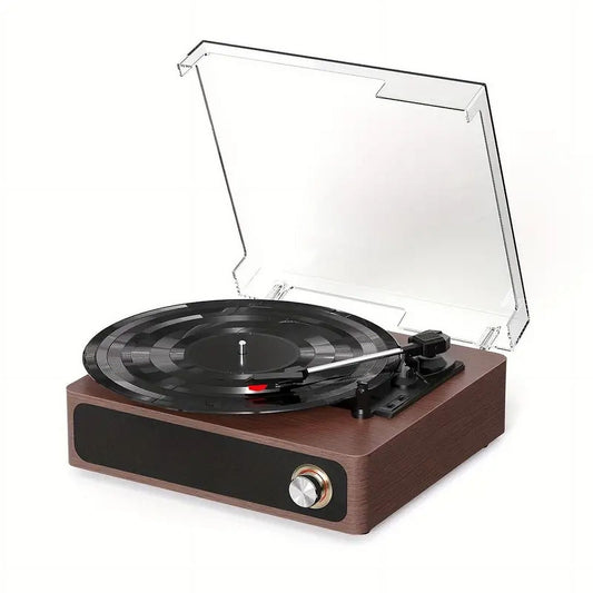 Record Player A4, 3-Speed 33/45/78RPM Vinyl Spinner with 2 Built-in Stereo Speakers, Headphone Jack, USB, AUX-IN and RCA-Out