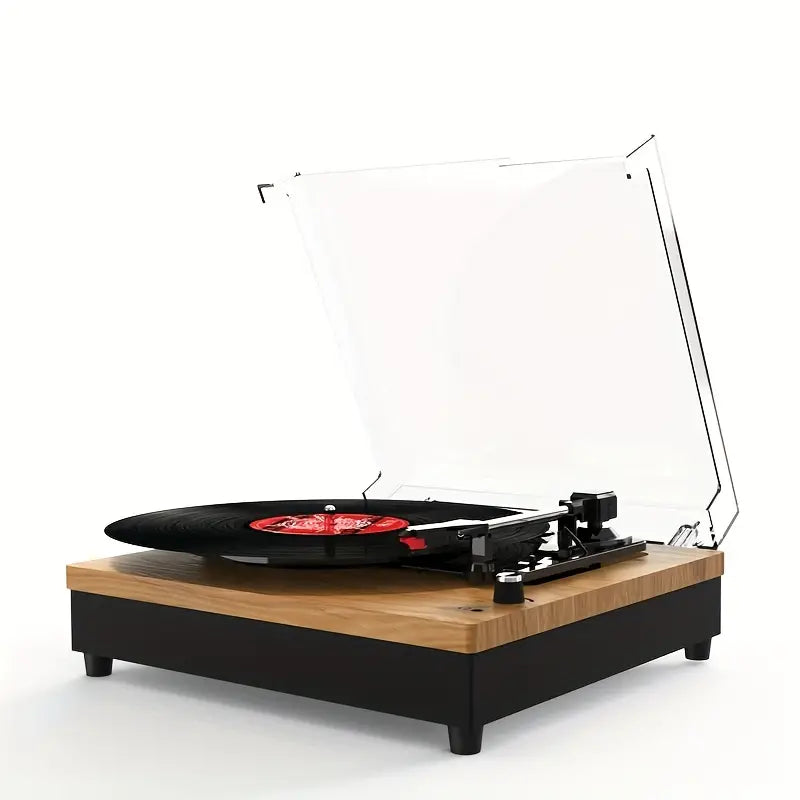 Record Player E200, 3-Speed 33/45/78RPM Vinyl Spinner with 2 Built-in Stereo Speakers, Headphone Jack, USB, AUX-IN and RCA-Out