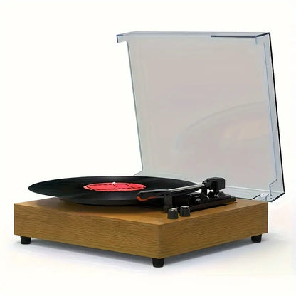 Record Player E300, 3-Speed 33/45/78RPM Vinyl Spinner with 2 Built-in Stereo Speakers, Headphone Jack, USB, AUX-IN,RCA-Out and Recording