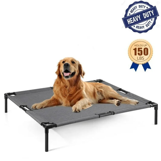 Reyox Cooling Elevated Dog Bed for Large Dogs,Large Raised Dog Bed with Breathable Mesh,Washable Chew Proof Dog Cot