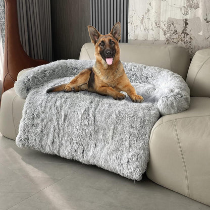 Reyox Fluffy Calming Dog Couch Bed, Couch Covers for Large Dogs, Waterproof Dog Bed Mat Removable Washable Couch Protector for Dogs