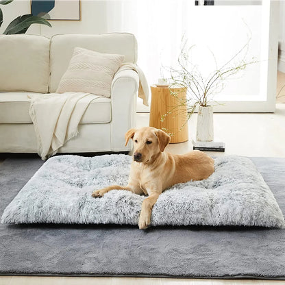 Reyox Large Dog Bed, 41 x 27 inch Plush Dog Cage Bed Fluffy, Washable Dog Mat with Non-Slip Bottom for Large and Medium Dogs