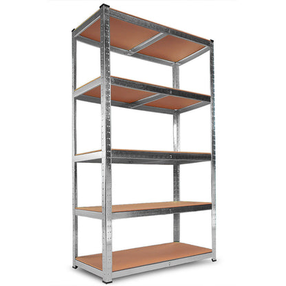 FCH 5 Tier Heavy Duty Steel Shelving Unit, 11.8"W x 29.5"D x 59"H Garage Storage Rack Silver