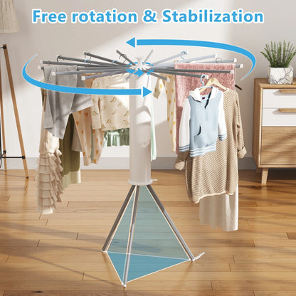 Tripod Clothes Drying Rack, Garment Rack Portable and Foldable Space Saving Laundry Drying Rack - Drying Rack clothing Floor Folding Balcony Bedroom Household aluminum