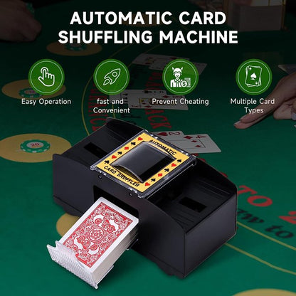 Automatic Card Shuffler 1/2/4/6 Decks, Electric Battery-Operated Shuffler, Casino Card Game for Poker, Home Card Game, UNO, Phase10, Texas Hold'em, Blackjack, Home Party Club Game