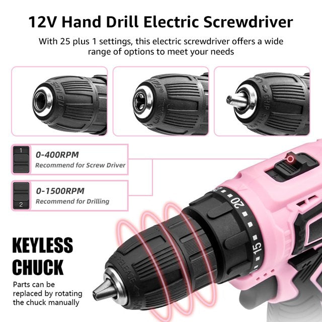 RELOIVE Electric Drill 12V Cordless Drill Electric Screwdriver Mini Wireless Power Driver DC Lithium-Ion Battery P41