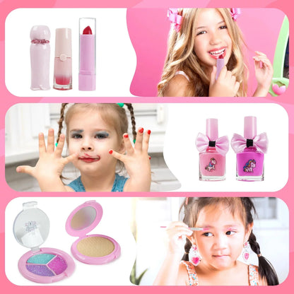 JUGAAD LIFE Kids Makeup Set for Girls, Washable Makeup Toy for Little Girl, Girls Play Makeup Kit, Birthday Gift Toy for Toddler Kid Girls Age 4 5 6 7 8 9 10 Year Old