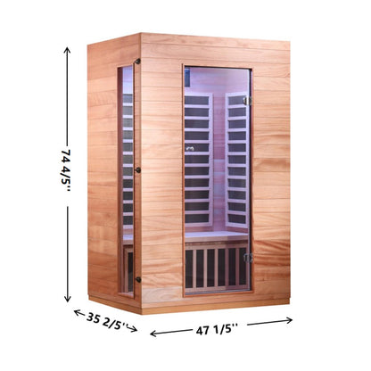 Jingliving Home Sauna Room 2 Person Okoume & Hemlock Wooden Indoor Sauna